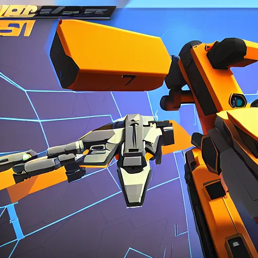 Image similar to screenshot from the game robocraft of a smg gunbed, 8 k resolution