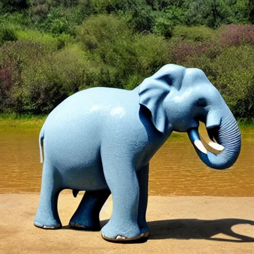 Prompt: an elephant made out of water