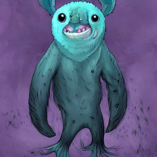 Image similar to sea koala as a monster, art style, scary atmosphere, nightmare - like dream