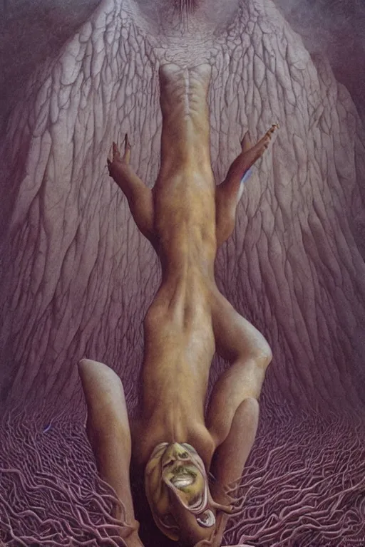 Image similar to an amazing masterpiece of art by gerald brom, Zdzisław Beksiński, ecstasy