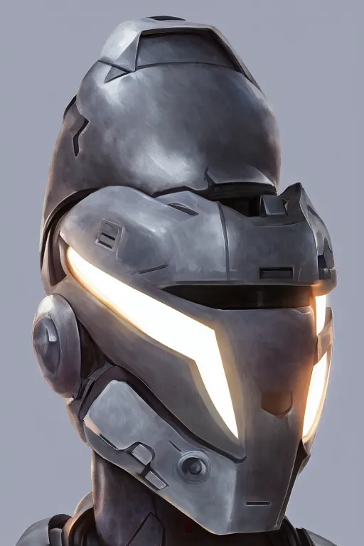 Image similar to robot ninja mask helmet halo master chief radiating a glowing aura global illumination ray tracing hdr fanart arstation by ian pesty and katarzyna da „ bek - chmiel