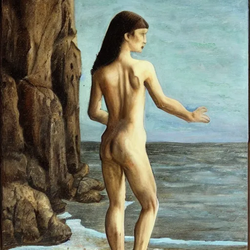 Image similar to girl by the sea by giger