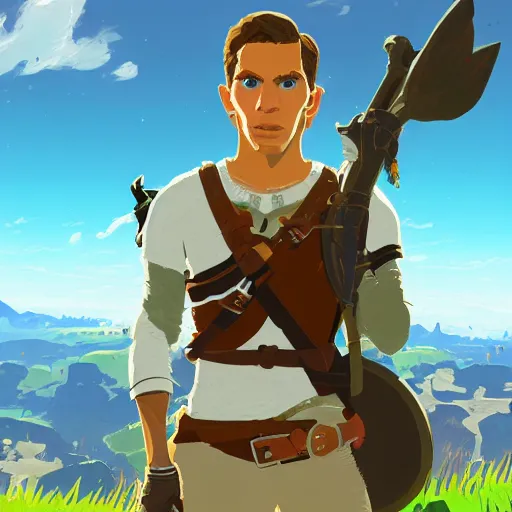 Prompt: portrait of jerma985 in breath of the wild, gaming, detailed, 4k