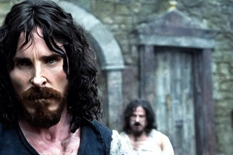 Image similar to film still Christian Bale as Sirius Black in Harry Potter movie