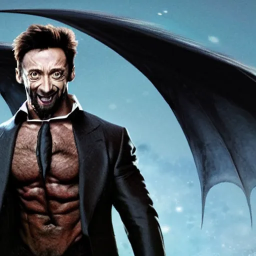 Image similar to Hugh Jackman as a dragon