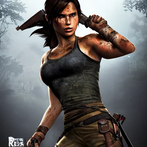 Prompt: tomb raider posing for max