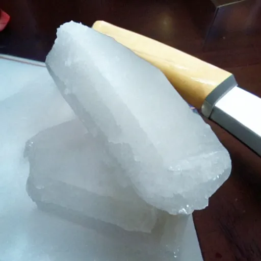 Prompt: katana made of ice cone