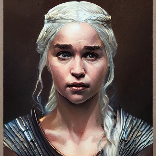 Image similar to daenerys targaryen, valyria, oil painting, Tooth Wu, Greg Rutkowski, RPG portrait, dynamic lighting, fantasy art, High contrast, depth of field