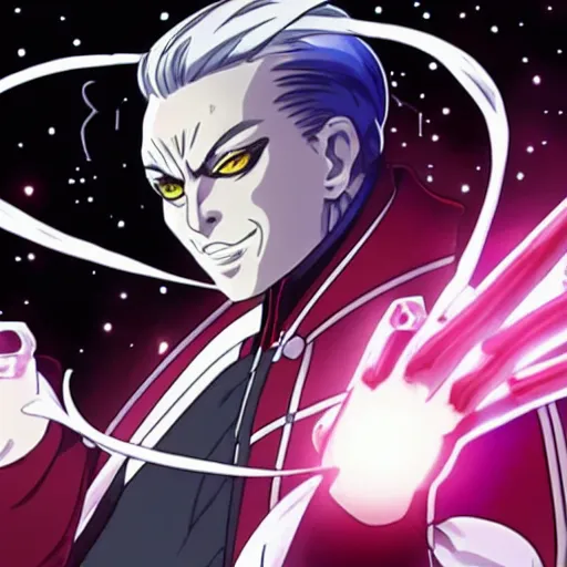 Prompt: Elon musk as a anime villain in his final form