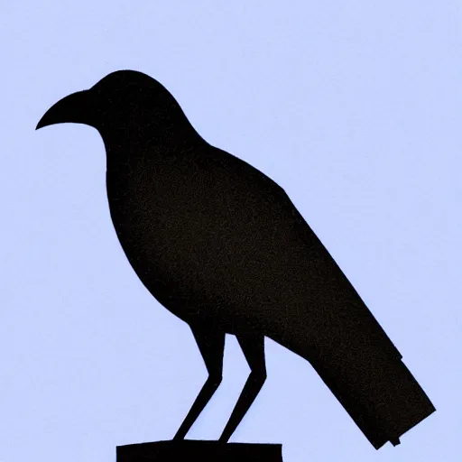 Prompt: stylized drawing of a crow on a blue gradient background, avatar