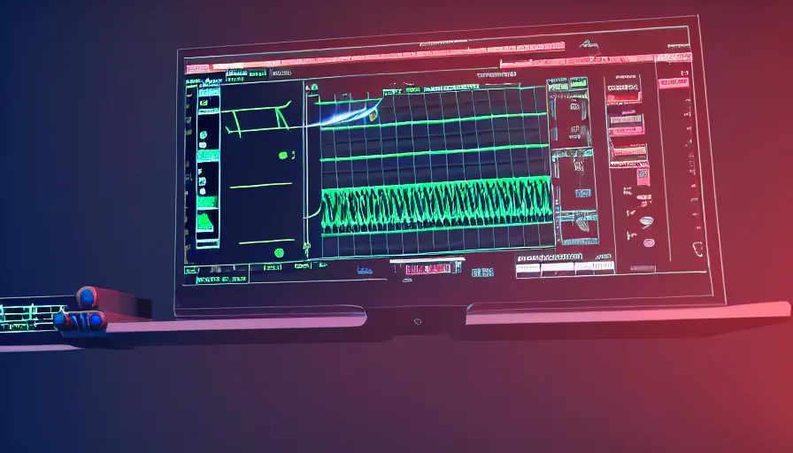 Image similar to rct screen showing oscilloscope on old soviet machine, volumetric lighting, photorealistic rendering, artstation, redshift, octane, golden ratio