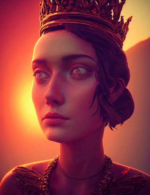 Prompt: blurred background. close-up portrait of a goddess in crown, by Anka Zhuravleva, Anato Finnstark and Alena Aenami, Angus McKie. unreal engine