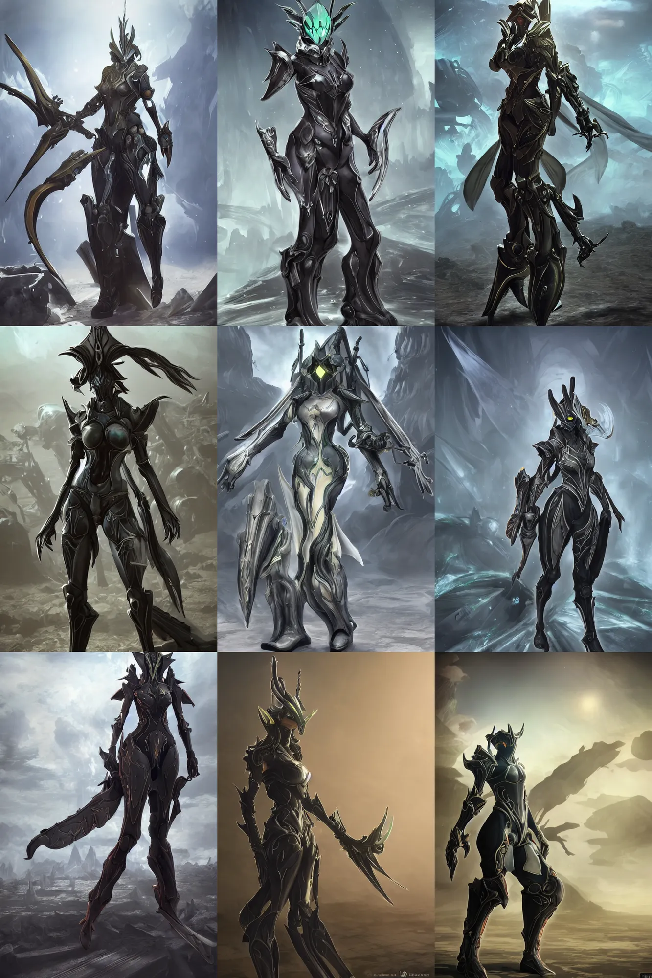 Prompt: wide angle lens character portrait of a saryn warframe in the style of final fantasy xiv, standing in an ash filled wasteland, warframe, final fantasy, final fantasy 1 4, final fantasy xiv, realistic shading, realistic lighting, very well detailed