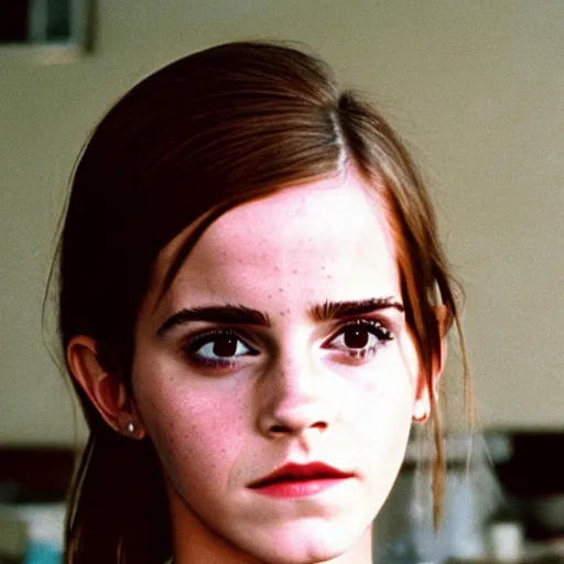 Prompt: photo, emma watson, film still from my mom is in jail ( 1 9 8 5 ), kodak ektachrome 1 2 0, 2 6 mm,