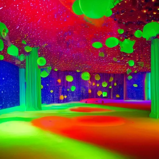 Prompt: Liminal space in outer space by Pipilotti Rist