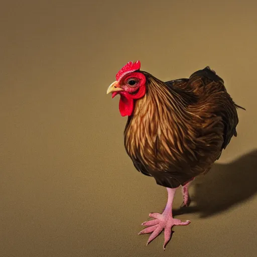 Image similar to a high detail shot of a chicken wearing a suit