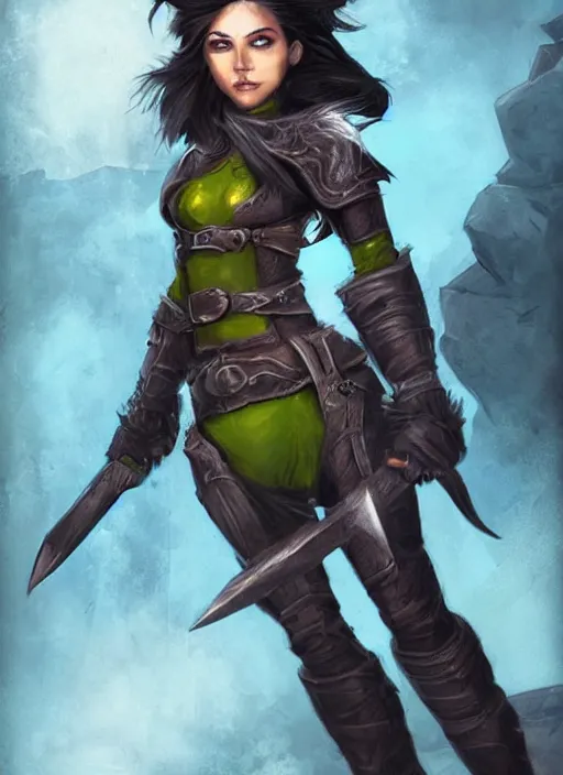 hyper realistic rogue ranger hunter girl, full body,, Stable Diffusion