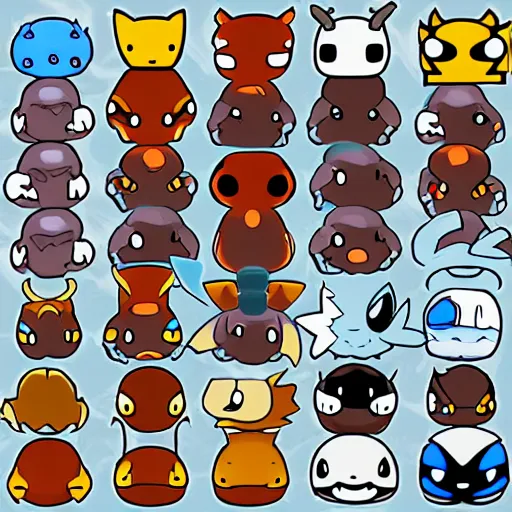 Image similar to binding of isaac pokemon turntable sprite sheet