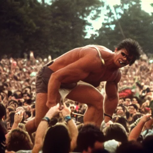 Image similar to hulk performing at woodstock