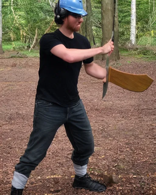 Image similar to noob ord wielding an axe