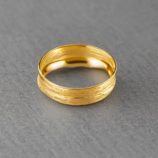 Image similar to gold wedding rings, thin, twist in the middle water texture on the ring, white background