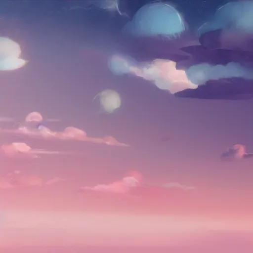 Image similar to pastel, baroque utopian cityscape in the sky, sci-fi, dreamlike, surreal, angels, soft lights, cinematic, 8k, by Ghibli,