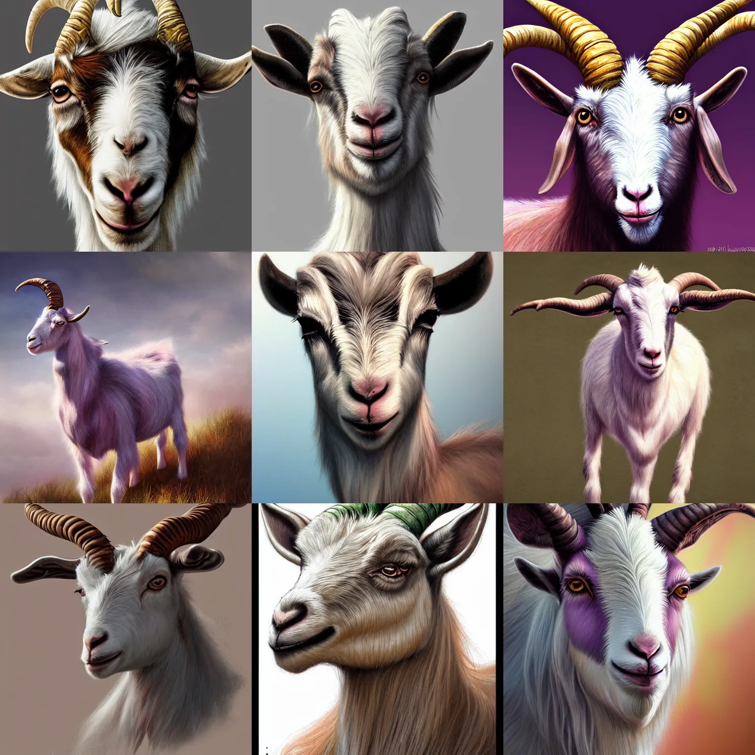 Prompt: anthro goat, high fantasy, pastel colours, epic, highly detailed, artstation, realistic