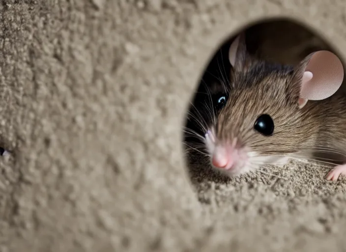Image similar to dslr photo still of a mouse inside the doorway of a sand castle, 8 k, 8 5 mm f 1. 4