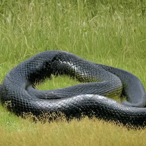 Image similar to big snake, anaconda movie, anaconda, amber eyes, far shot