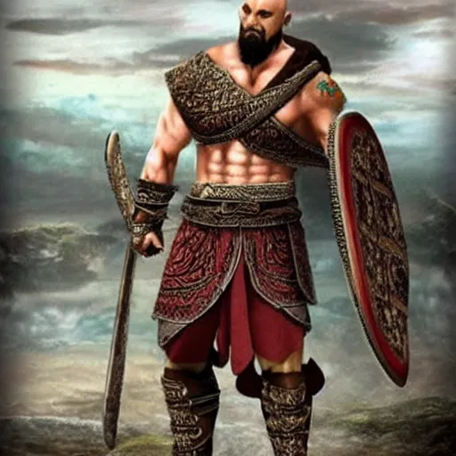 Prompt: Kratos wearing islamic clothes-n 9