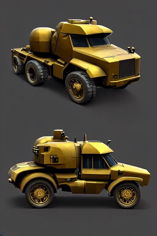 Image similar to “ cybertruck in war thunder game. front on, symmetrical. industrial design. good design award, innovative product concepts, most respected design, amazing depth, glowing, golden ratio, 3 d octane cycle unreal engine 5, volumetric lighting, cinematic lighting, cgstation artstation concept art ”