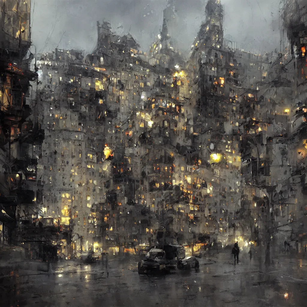 Image similar to tbilisi painted by jeremy mann