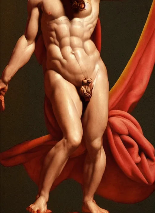 Image similar to a female version of the David by Michelangelo, studio lighting