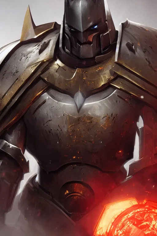 Image similar to armor portrait heros batman warhammer 4 0 k horus heresy fanart - the primarchs emperor by johannes helgeson animated with vfx concept artist & illustrator global illumination ray tracing hdr fanart arstation zbrush central hardmesh 8 k octane renderer comics stylized