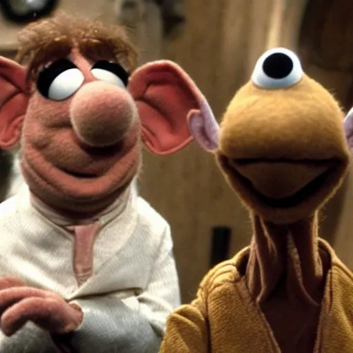 Prompt: dobby in the muppet show