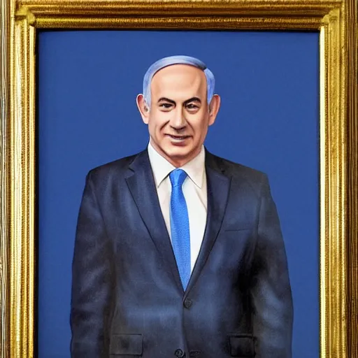 Image similar to portrait of benjamin netanyahu, dithering