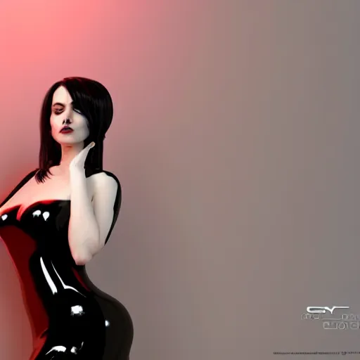 Prompt: a feminine curvy pale hot goth cutie wearing an elegant tight latex dress, cgsociety, photorealistic, sublime-cool-hyperadvanced-dark-amorous ambience, 16k, smooth, sharp focus, trending on ArtStation, volumetric lighting, fully clothed, thin waist