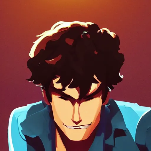 Image similar to face icon stylized minimalist cowboy bebop, loftis, cory behance hd by jesper ejsing, by rhads, makoto shinkai and lois van baarle, ilya kuvshinov, rossdraws global illumination