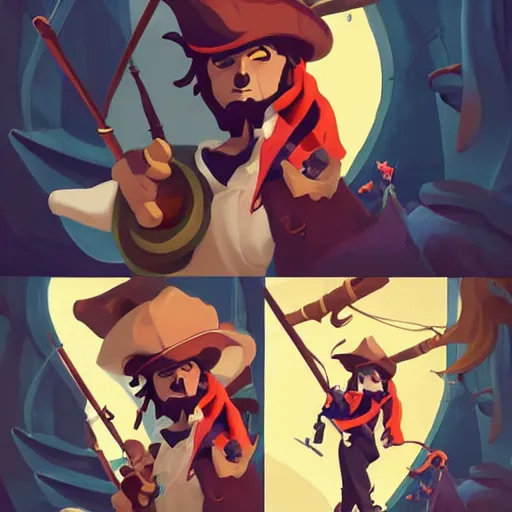 Image similar to painting jack the pirate on sea of thieves game avatar hero smooth face median photoshop filter cutout vector behance hd by jesper ejsing, by rhads, makoto shinkai and lois van baarle, ilya kuvshinov, rossdraws, illustration, art by ilya kuvshinov and gustav klimt