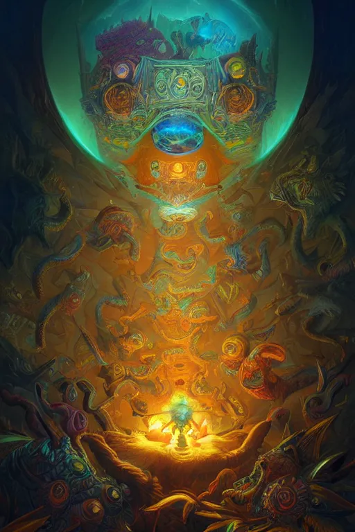 Prompt: dmt visuals, trippy, highly detailed, d & d, fantasy, highly detailed, digital painting, trending on artstation, concept art, sharp focus, illustration, global illumination, ray tracing, realistic shaded, art by artgerm and greg rutkowski and fuji choko and viktoria gavrilenko and hoang lap, sunny