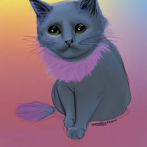 Prompt: a hilarious meme of a cat, digital art