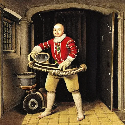 Prompt: a tudor vacuum cleaner