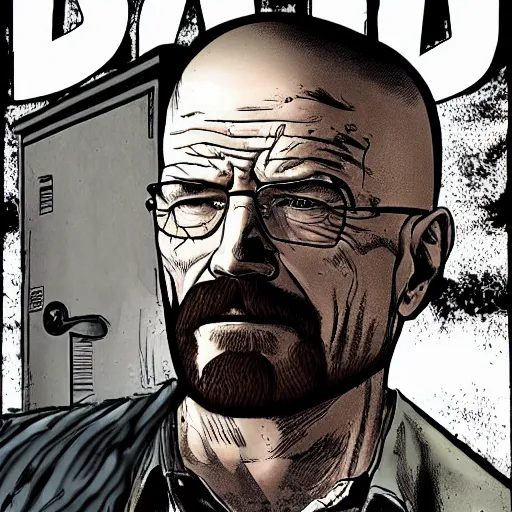 Image similar to Walter White in The Walking Dead, comic