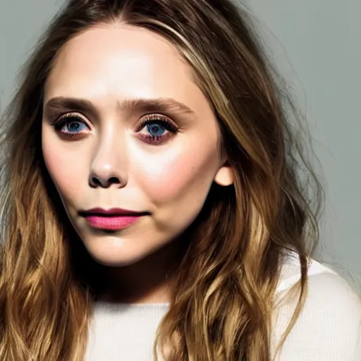 Image similar to elizabeth olsen on a studio for photoshoot, highly detailed, photorealistic portrait, bright studio setting, studio lighting, crisp quality and light reflections, unreal engine 5 quality render