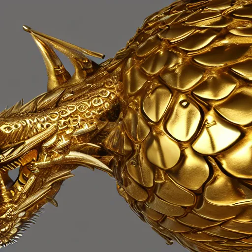 Image similar to a hyperdetailed dragon scale egg in a nest of gold, photorealistic, symmetrical, unreal engine
