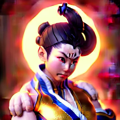 Image similar to epic professional digital art of Chun Li by Hicham Habchi and Kim Sung Capcom, character profile art, trending on artstation, cgsociety, wlop, cosmic, epic, stunning, gorgeous