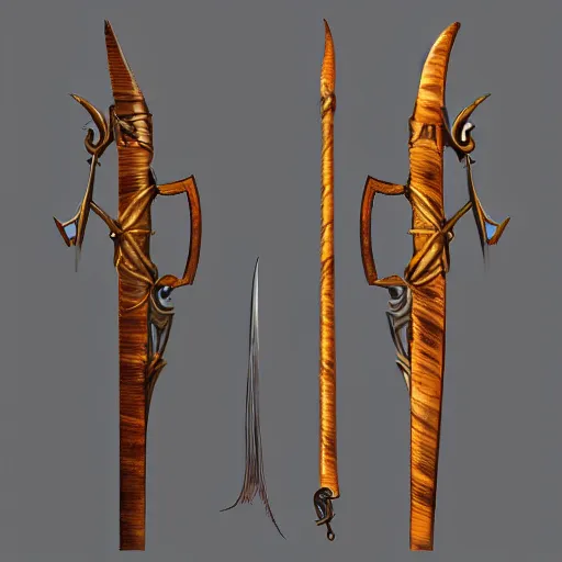 Image similar to fantasy longbow weapon made from whispy shadows, digital media