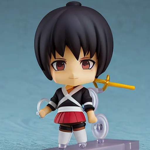 Image similar to cutest cute nendoroid afrosamurai. chibi anime nendoroid. cute. yasuke. brown skinned. african samurai. mini. animeplanet.