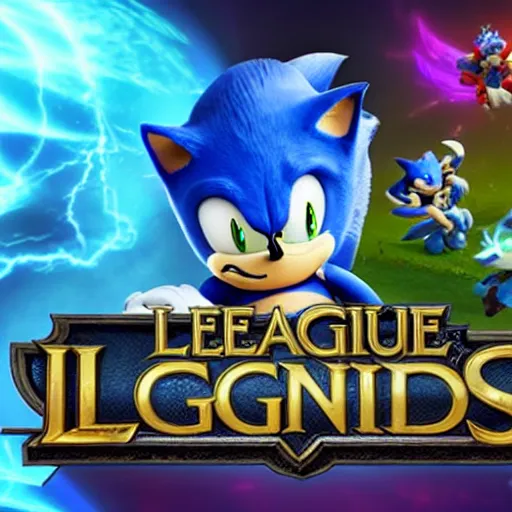 Prompt: Screenshot of League of Legends, Sonic is on top lane