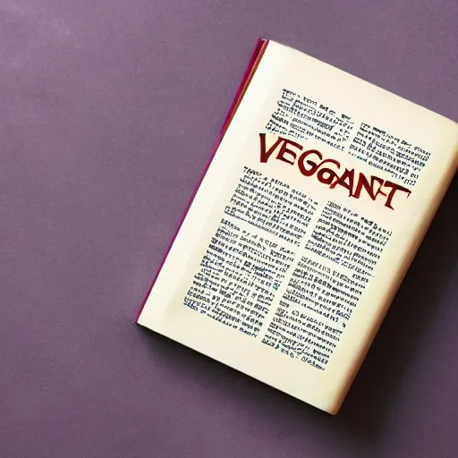 Prompt: a book that has the word vegetables written on it